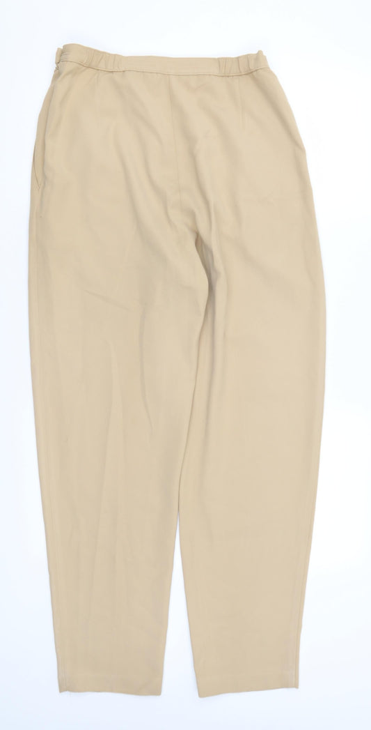 M&S Womens Brown  Polyester Trousers  Size 14 L29.5 in Regular