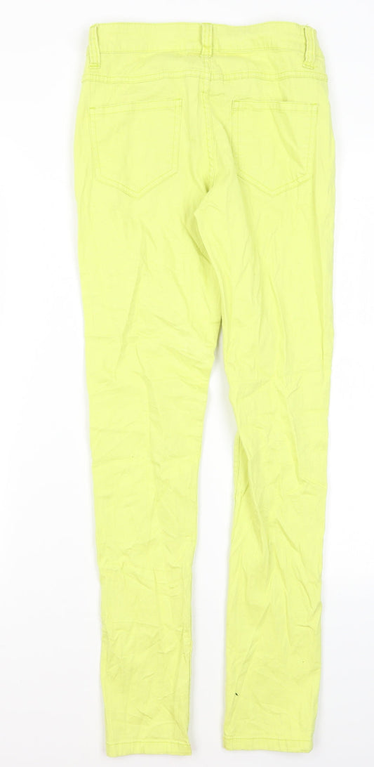 Pieces Womens Yellow  Cotton Skinny Jeans Size XS L28 in Regular