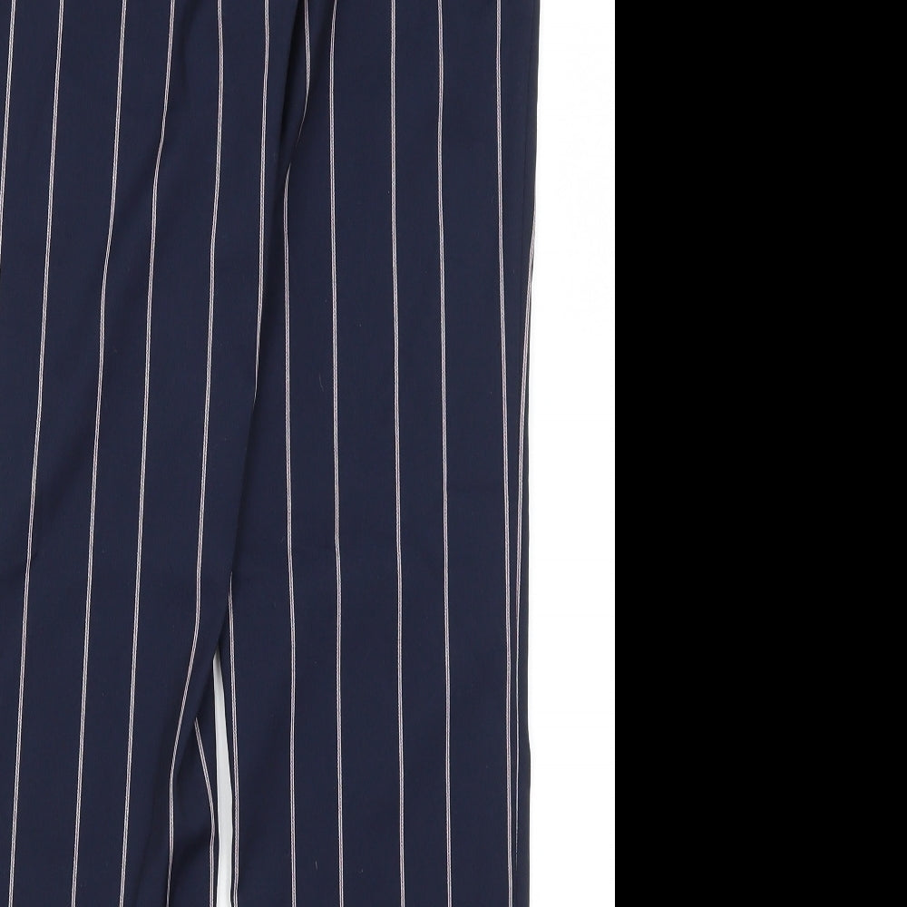 ASOS Womens Blue Striped Polyester Trousers  Size 6 L26.5 in Regular