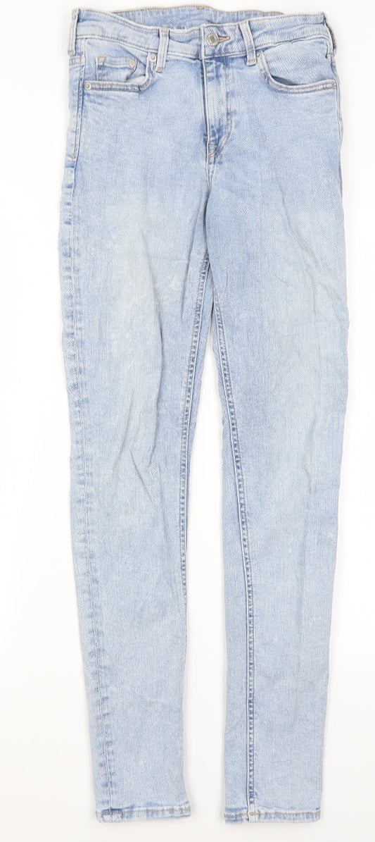 H&M Womens Blue  Cotton Skinny Jeans Size 26 in L30 in Regular