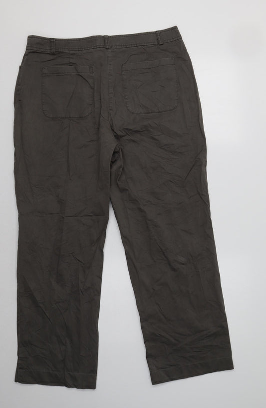 Gerry Weber Womens Grey  Cotton Trousers  Size 18 L30 in Regular