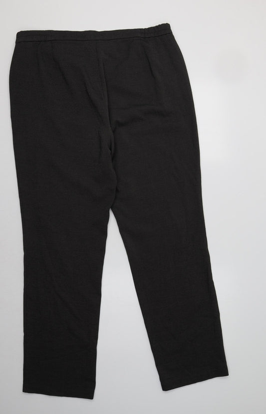 M&S Womens Grey  Polyester Dress Pants Trousers Size 16 L32 in Regular