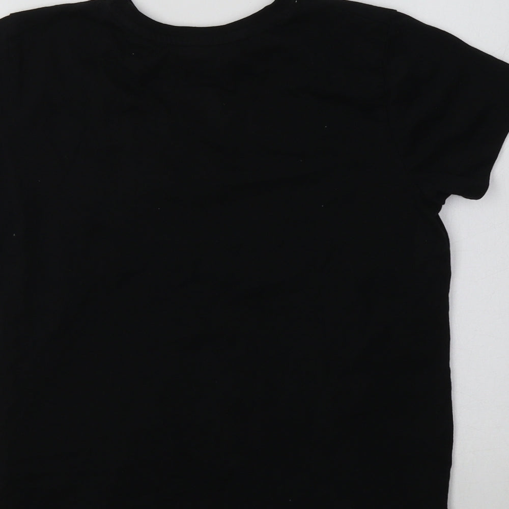 Primark Girls Black  Cotton Basic Polo Size 8-9 Years Crew Neck  - PlayStation