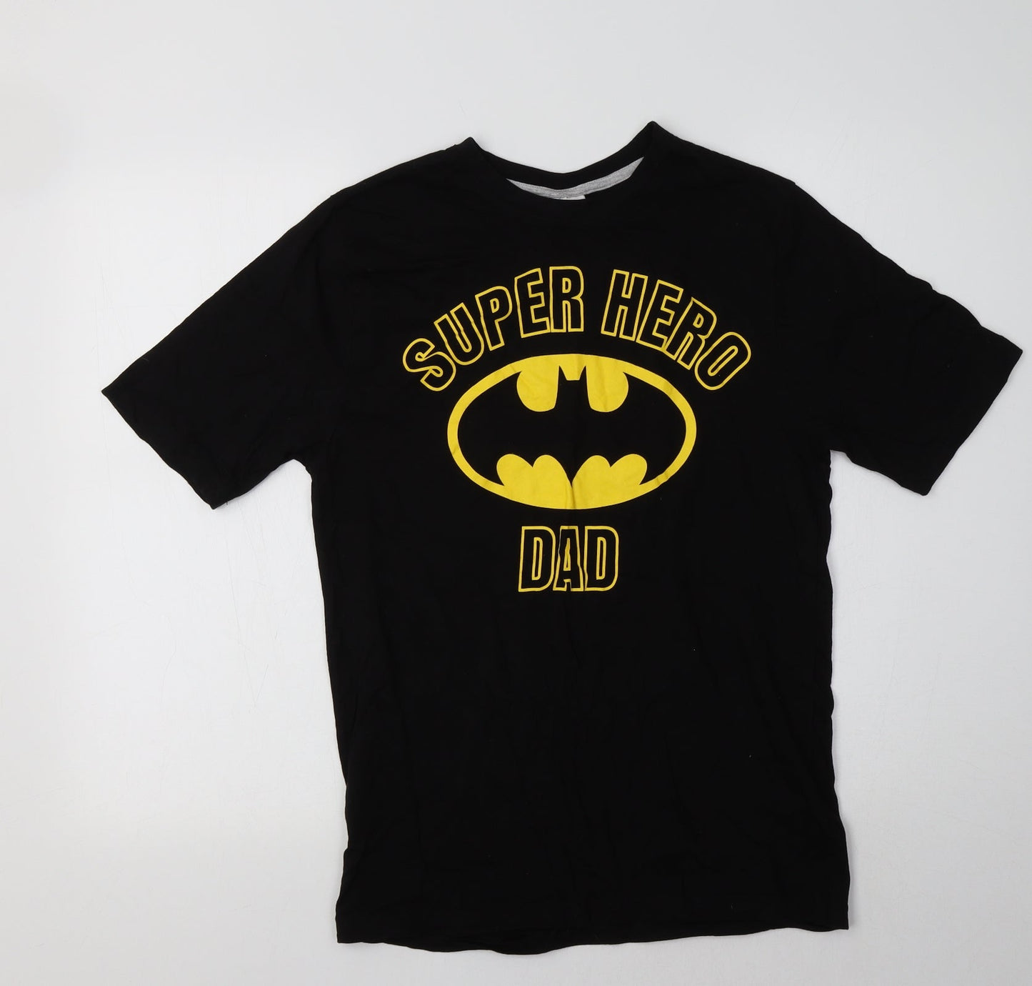 Batman Mens Black  Cotton  T-Shirt Size S Crew Neck  - Super Hero