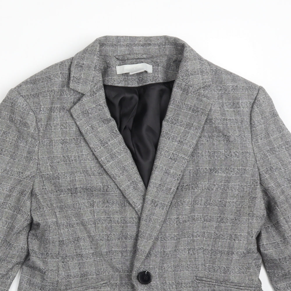 H&M Womens Multicoloured Check Polyester Jacket Suit Jacket Size 8