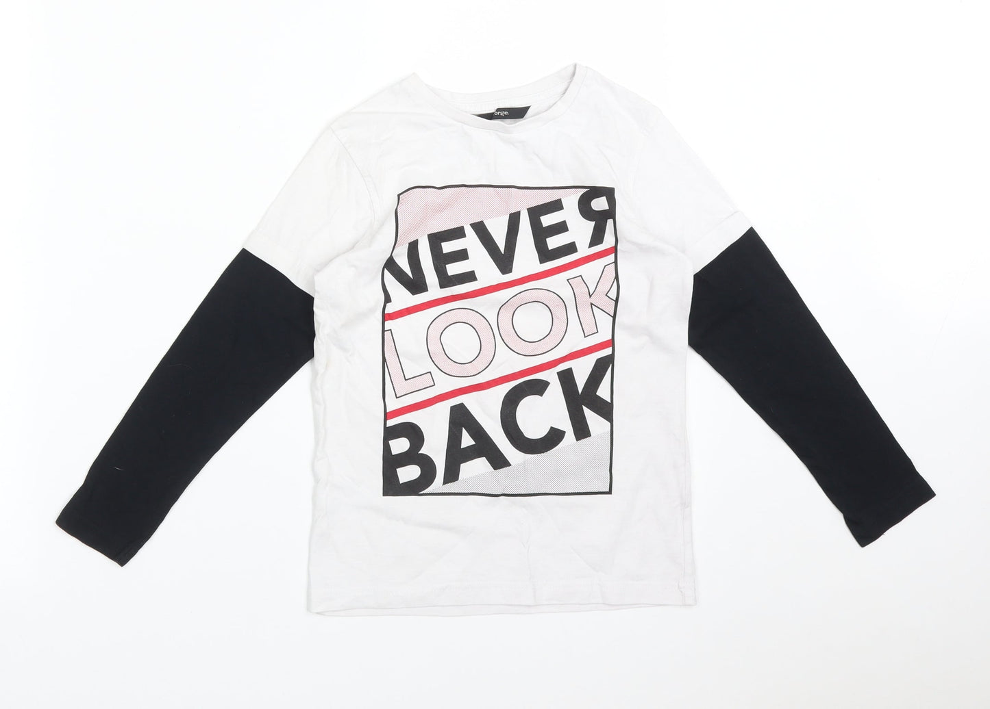 George Boys Multicoloured Colourblock Cotton Basic T-Shirt Size 7-8 Years Round Neck  - NEVER LOOK BACK