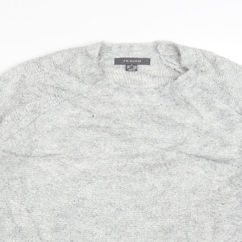 Primark Womens Grey  Acrylic Pullover Sweatshirt Size M