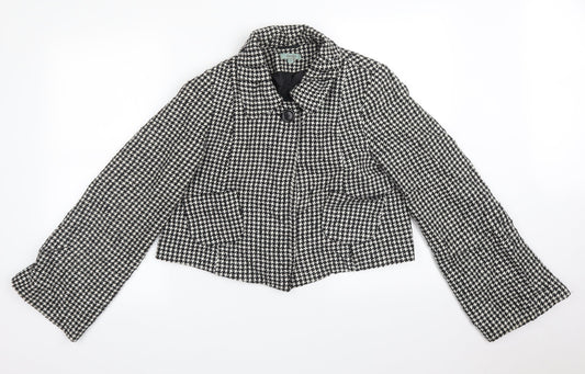 Therapy Womens Multicoloured Houndstooth  Jacket Coat Size 12