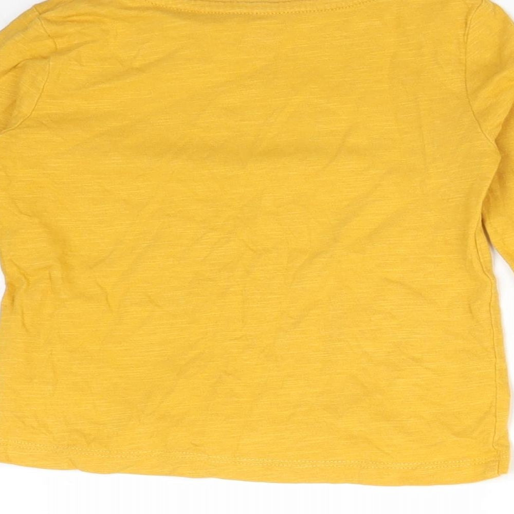 F&F Baby Yellow  Cotton Basic T-Shirt Size 12-18 Months Round Neck  - CHEESE FUN