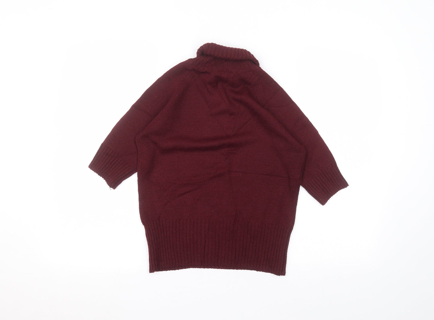JFW Womens Red  Acrylic Basic T-Shirt Size S Roll Neck