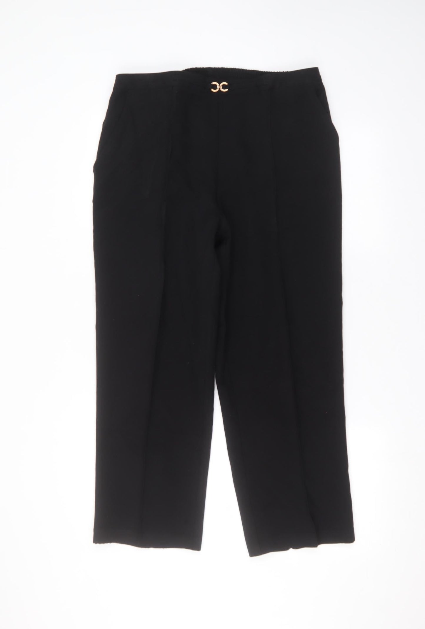 Preworn Womens Black  Polyester Trousers  Size 18 L25 in Regular