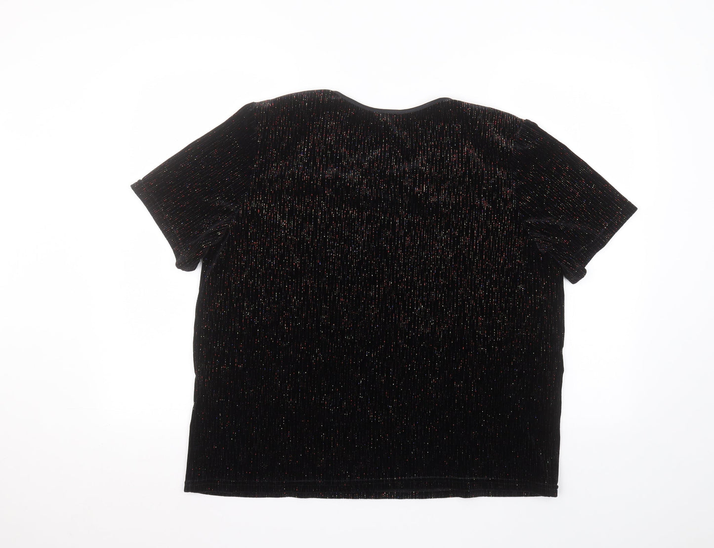 Roman Womens Black  Polyester Basic T-Shirt Size M Round Neck