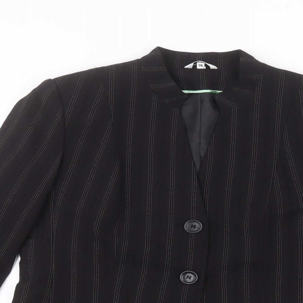 Klass Womens Black Striped  Jacket  Size 14