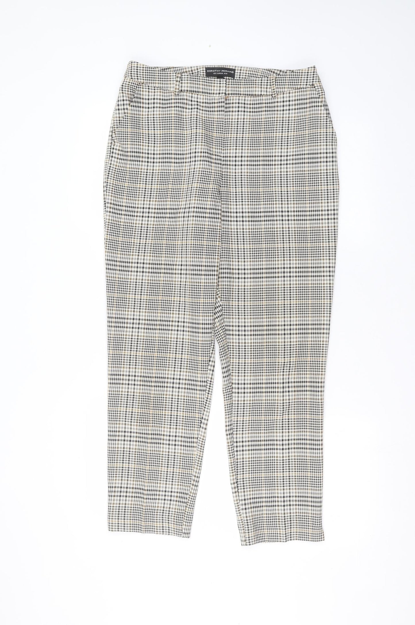 Dorothy Perkins Womens White  Polyester Trousers  Size 10 L27 in Regular