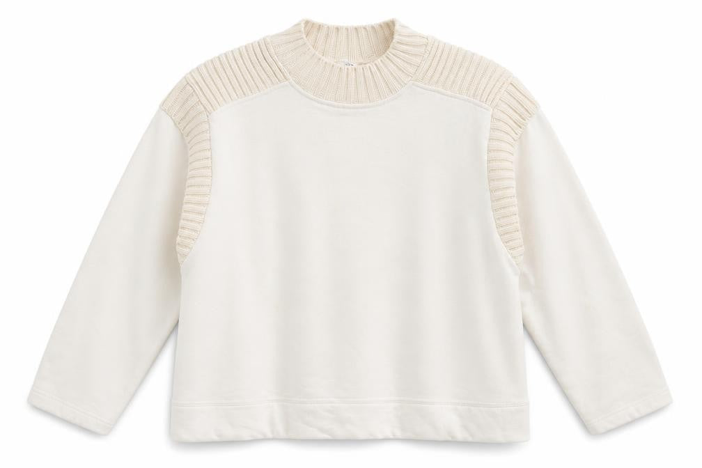 Zara Womens White Round Neck  Cotton Pullover Jumper Size M