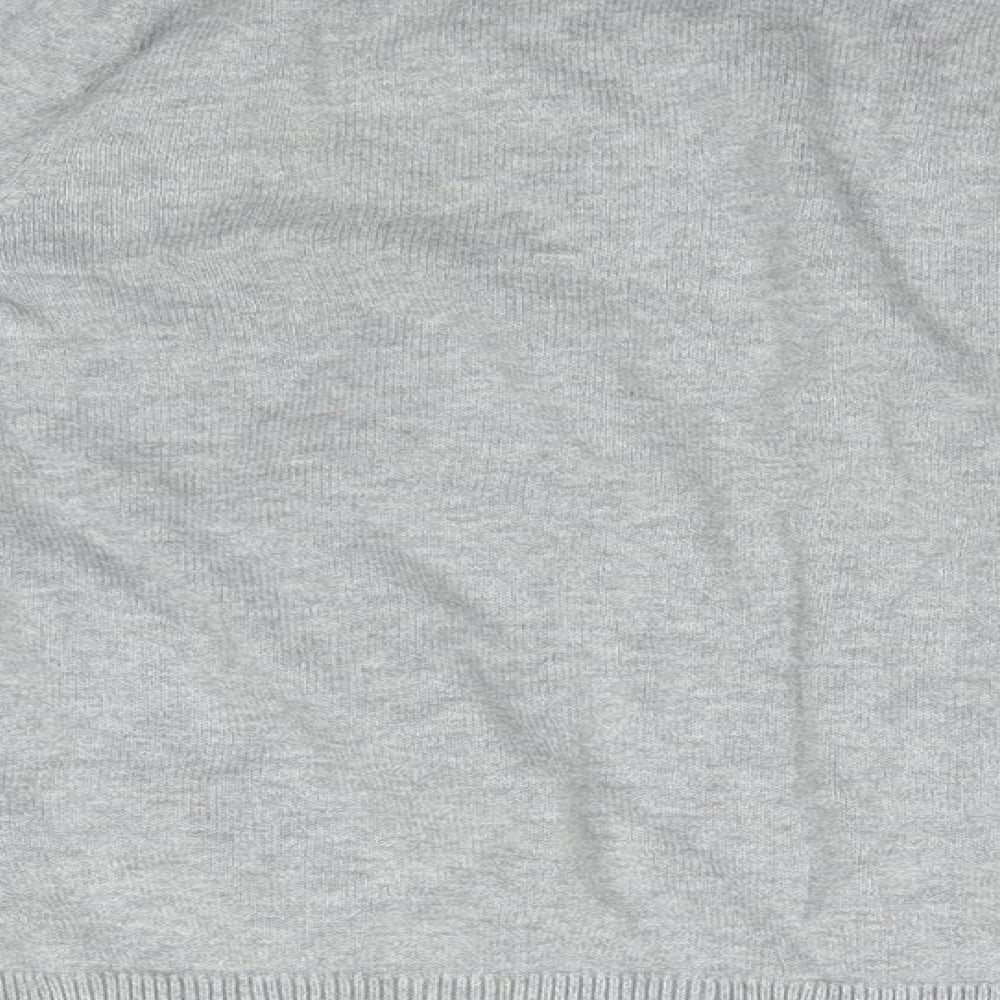 Warehouse Womens Grey Round Neck  Cotton Cardigan Jumper Size 8