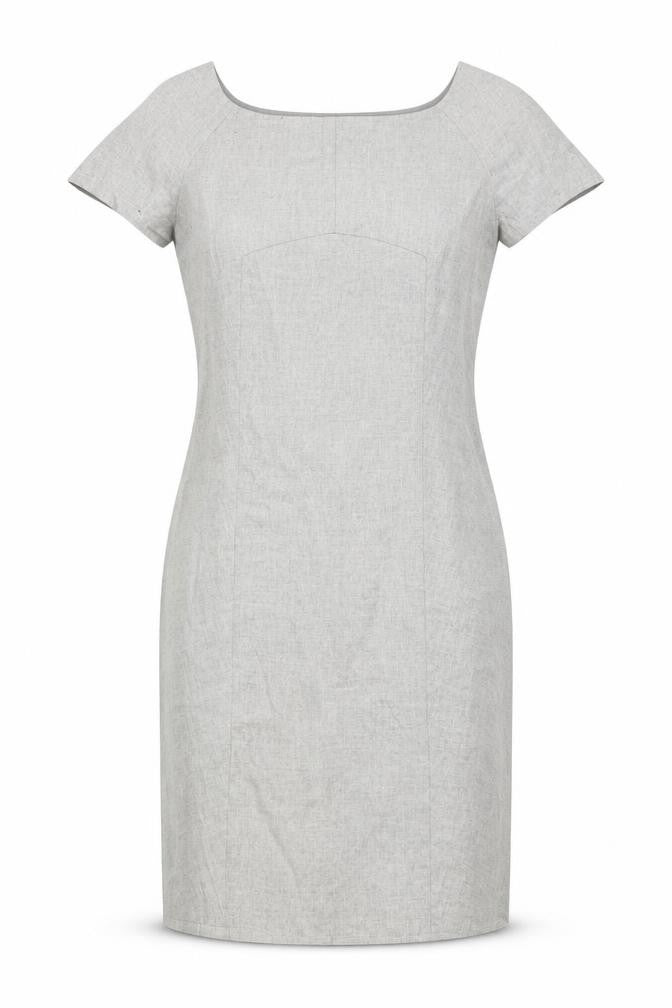 Zara Womens Grey  Viscose Pencil Dress  Size S Round Neck