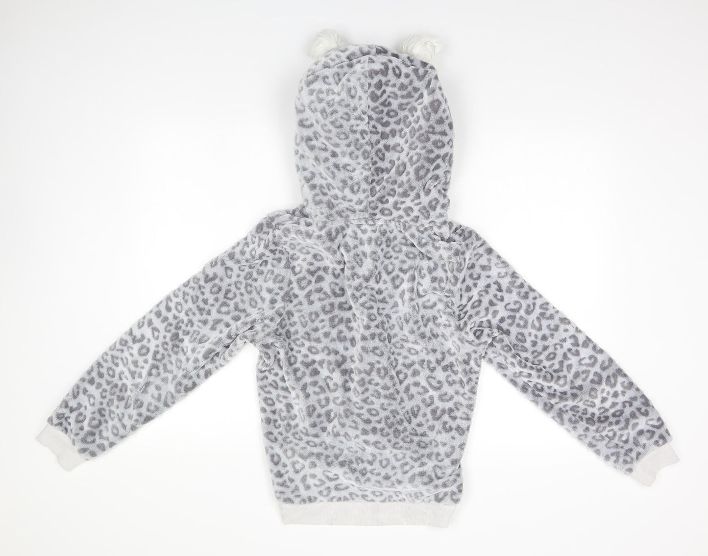 George Womens Grey Animal Print Polyester Pullover Hoodie Size 12