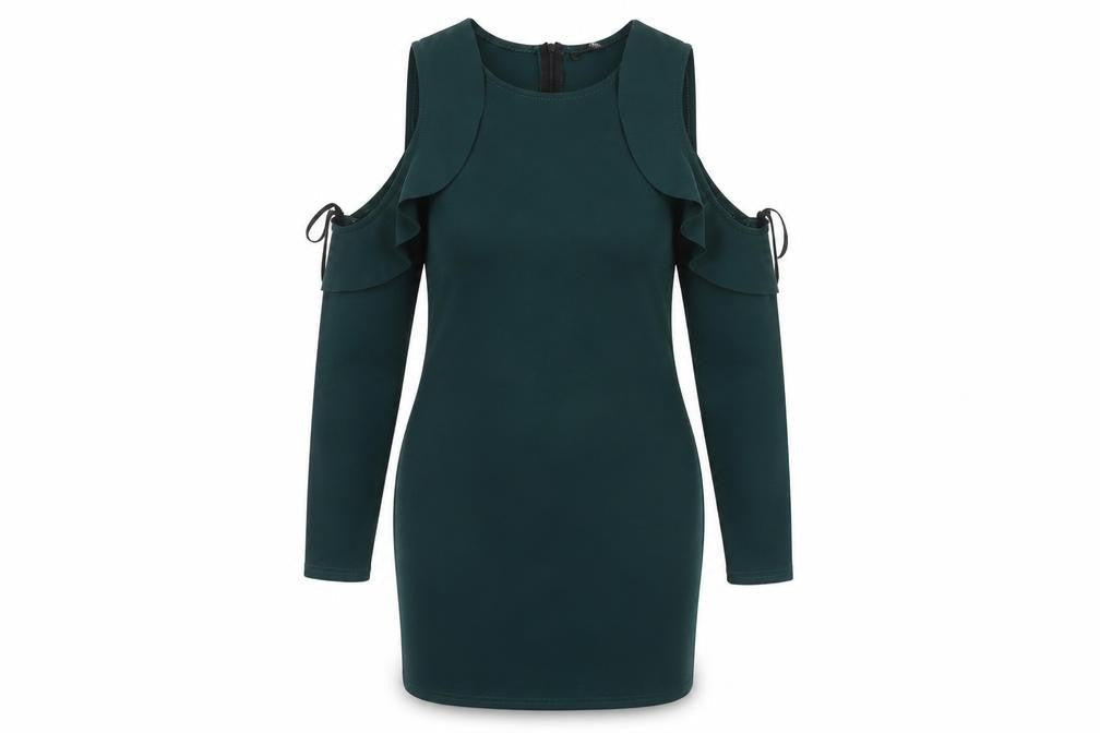 Missguided Womens Grey  Polyester Pencil Dress  Size 12 Round Neck