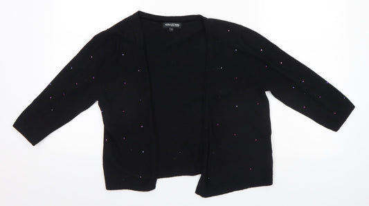 Debenhams Womens Black Round Neck  Viscose Cardigan Jumper Size 12