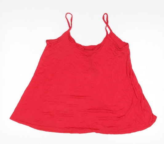 Signiture Womens Red  Viscose Basic Tank Size 16 Halter