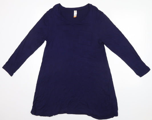 eanklosco Womens Blue  Viscose A-Line  Size XL Round Neck