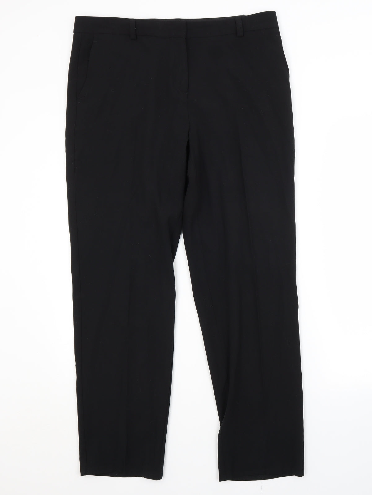 M&S Womens Black  Polyester Trousers  Size 14 L29 in Regular