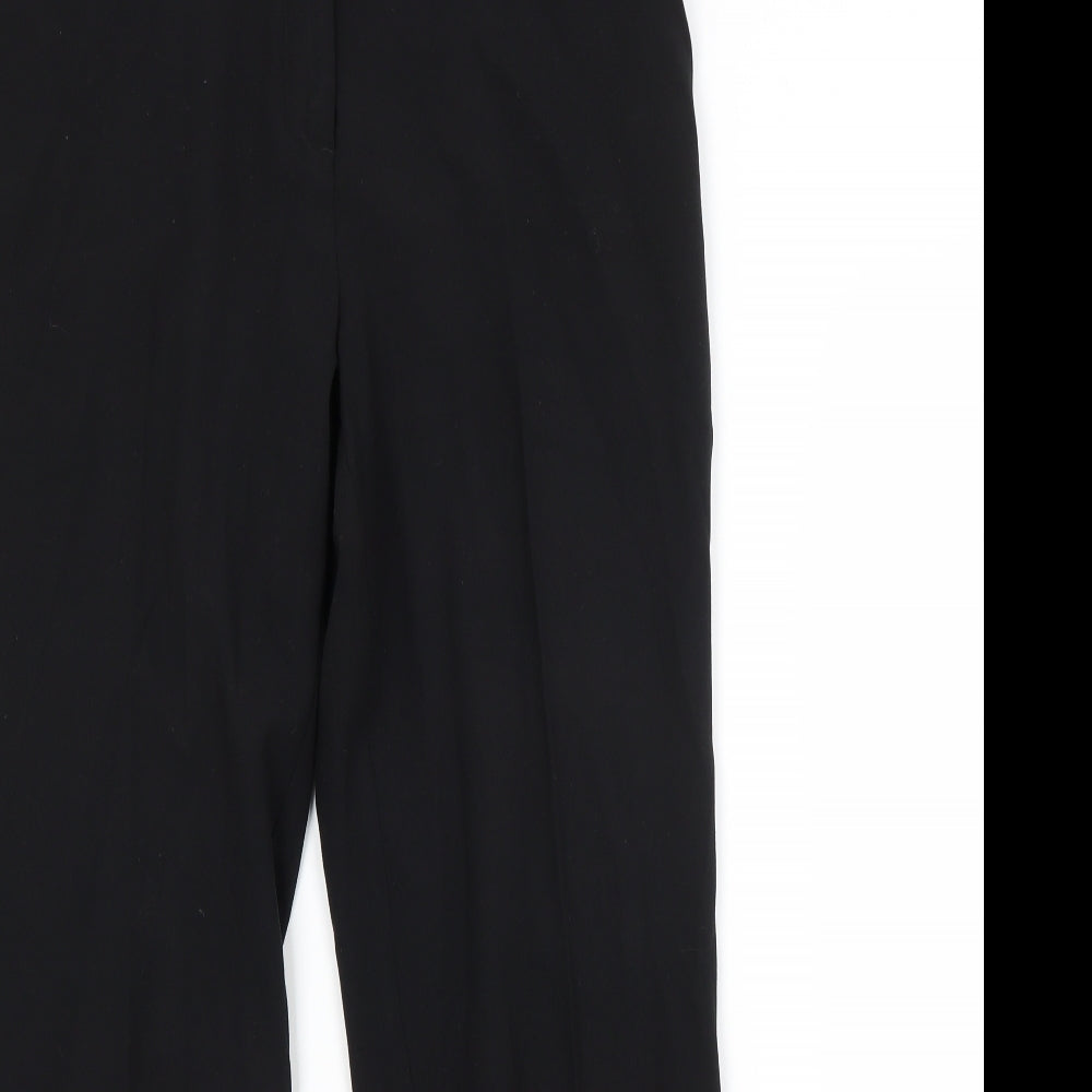 M&S Womens Black  Polyester Trousers  Size 14 L29 in Regular