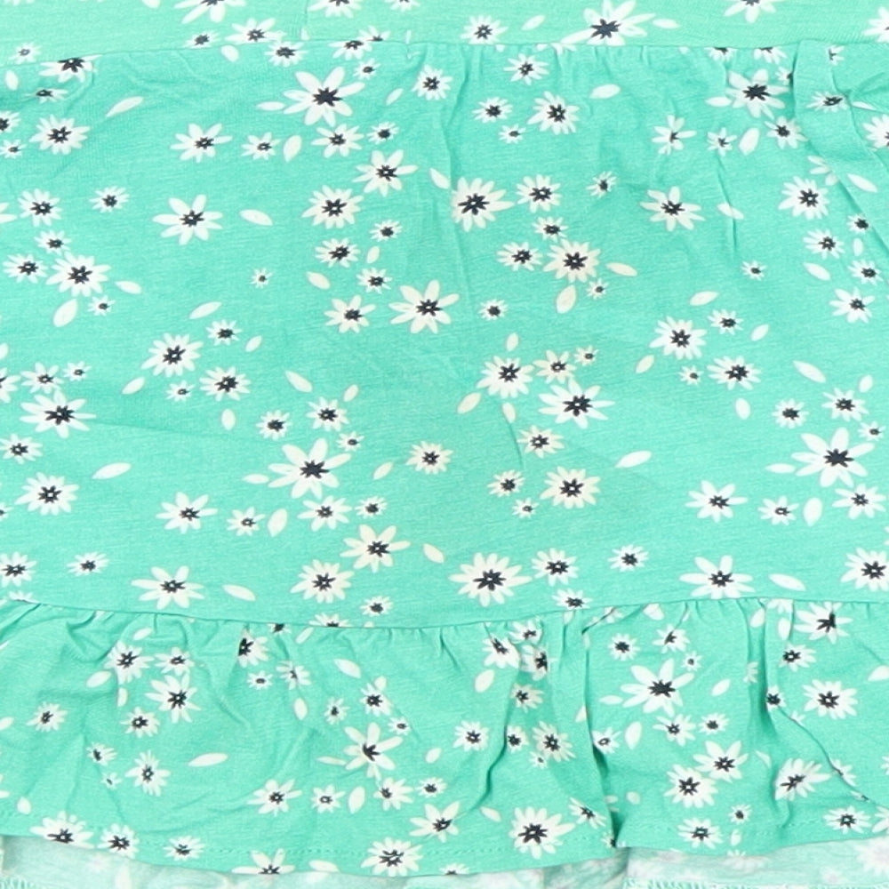 Preworn Girls Green Flecked Cotton A-Line Skirt Size 5 Years  Regular