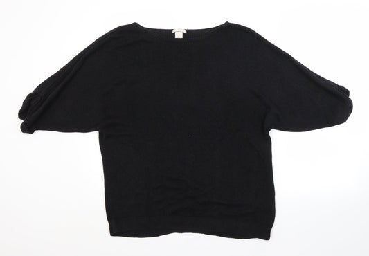 H&M Womens Black Crew Neck  Acrylic Pullover Jumper Size M