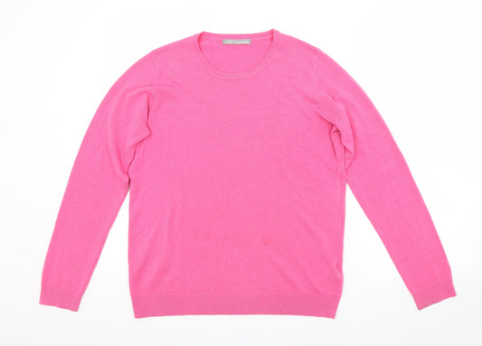 M&S Womens Pink Scoop Neck  Acrylic Pullover Jumper Size 10