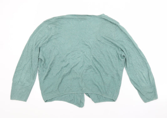 Principles Womens Multicoloured V-Neck  Linen Cardigan Jumper Size 18