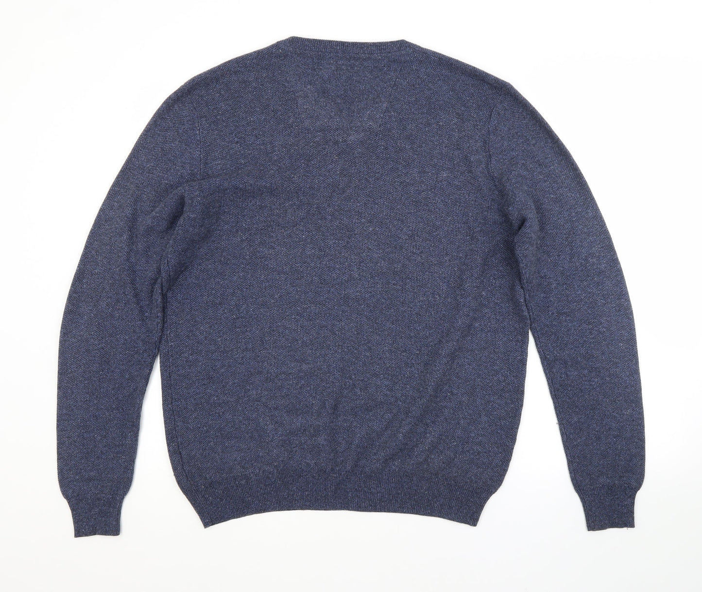 RJR.John Rocha Womens Blue V-Neck  Cotton Pullover Jumper Size M