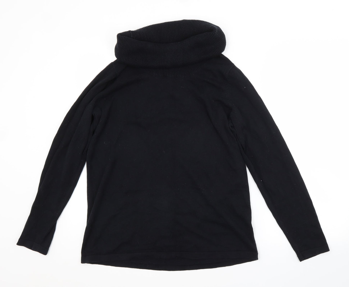 BPC Womens Black Roll Neck  Cotton Pullover Jumper Size 12