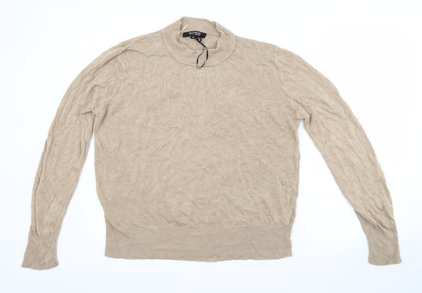 Preworn Womens Brown Crew Neck  Acrylic Pullover Jumper Size 20