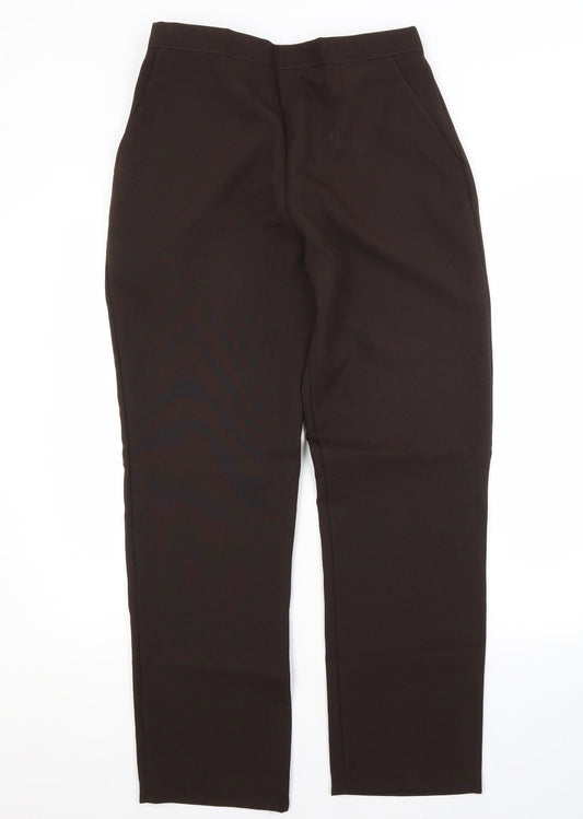 Preworn Womens Brown  Polyester Trousers  Size 12 L28 in Regular