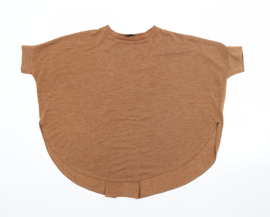 River Island Womens Brown Crew Neck  Polyester Pullover Jumper Size 8