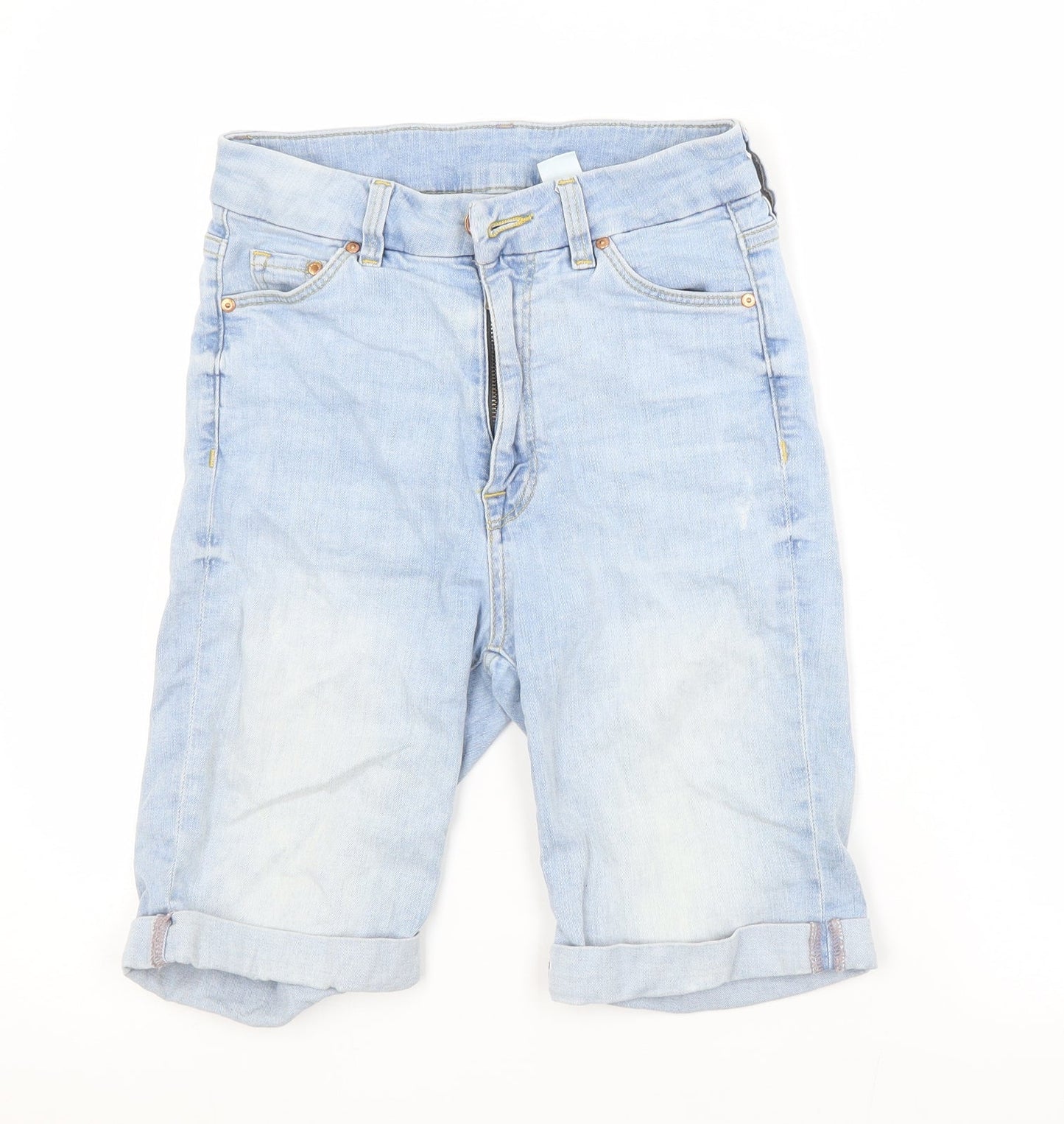 Preworn Womens Blue  Cotton Cut-Off Shorts Size 6 L9 in Regular