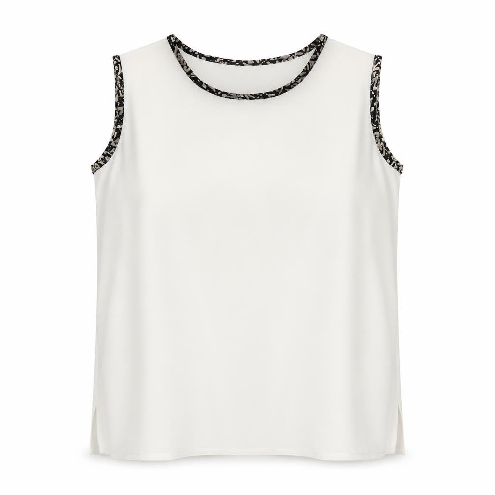 EYE CATCH Womens White  Polyester Basic Blouse Size 16 Scoop Neck