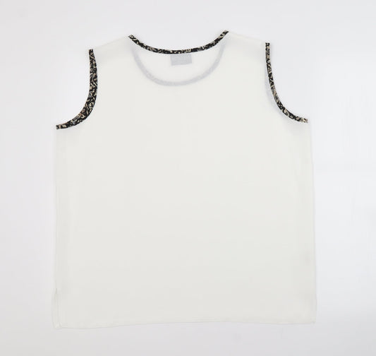 EYE CATCH Womens White  Polyester Basic Blouse Size 16 Scoop Neck