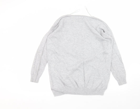 Matalan Womens Grey Round Neck  Acrylic Pullover Jumper Size M