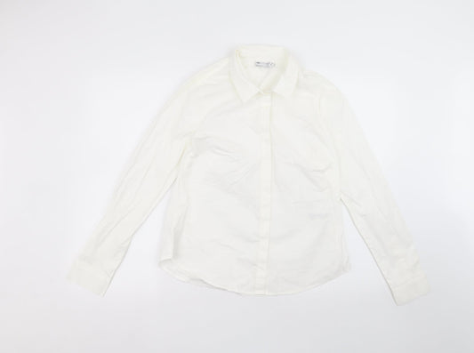 ASOS Womens White  Cotton Basic Button-Up Size 12 Collared
