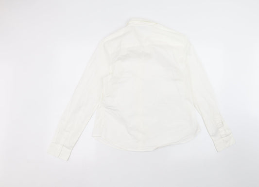 ASOS Womens White  Cotton Basic Button-Up Size 12 Collared