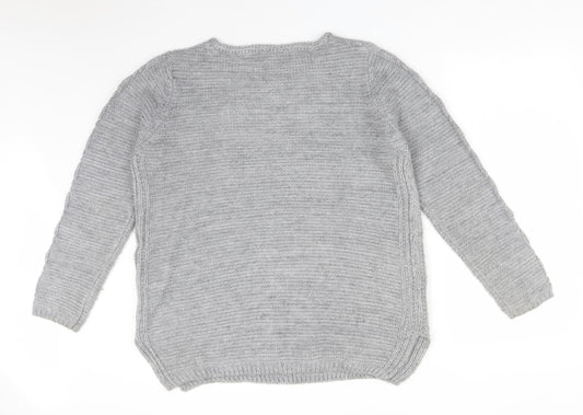 Debenhams Womens Green Striped Acrylic Pullover Sweatshirt Size 16