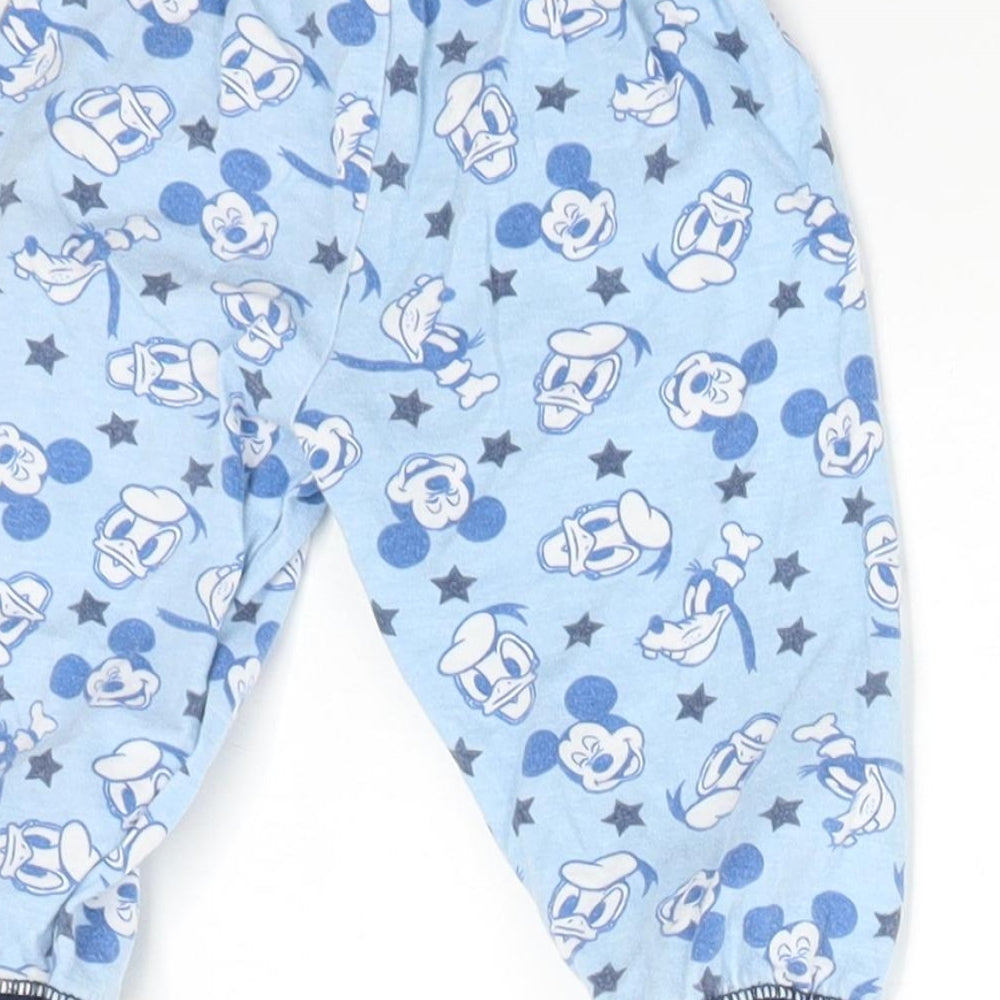 Disney Boys Blue Solid Cotton  Pyjama Pants Size 6-9 Months   - DISNEY