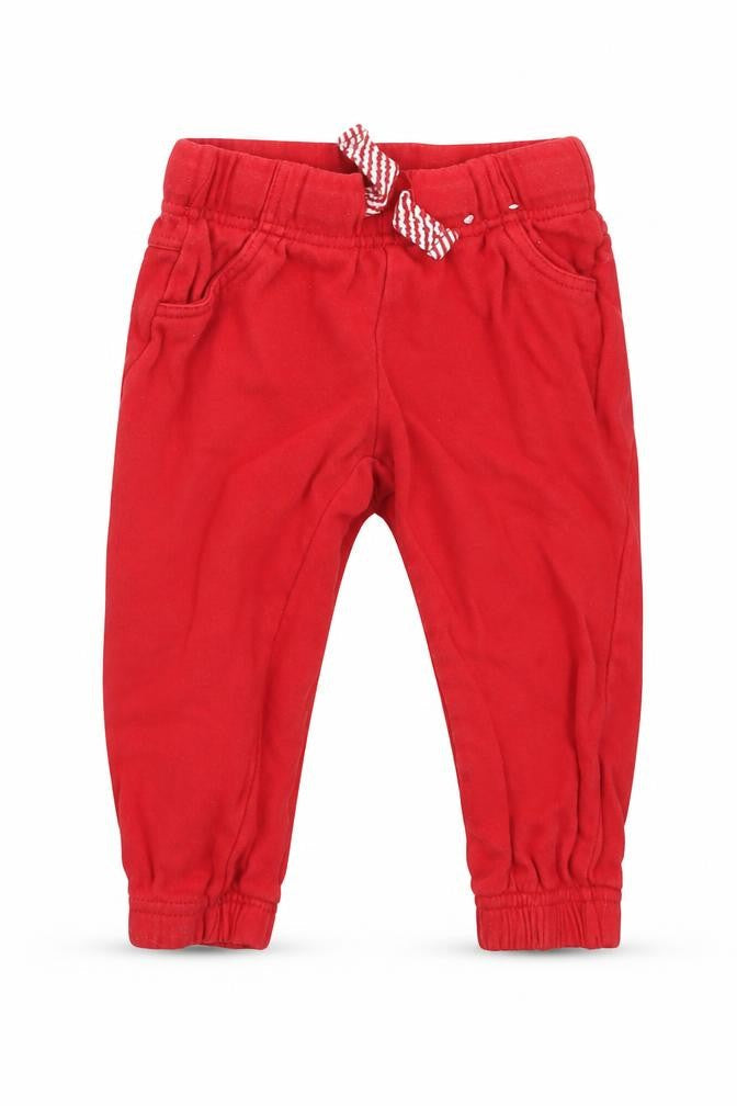 F&F Baby Red  Cotton Jogger Trousers Size 18-24 Months