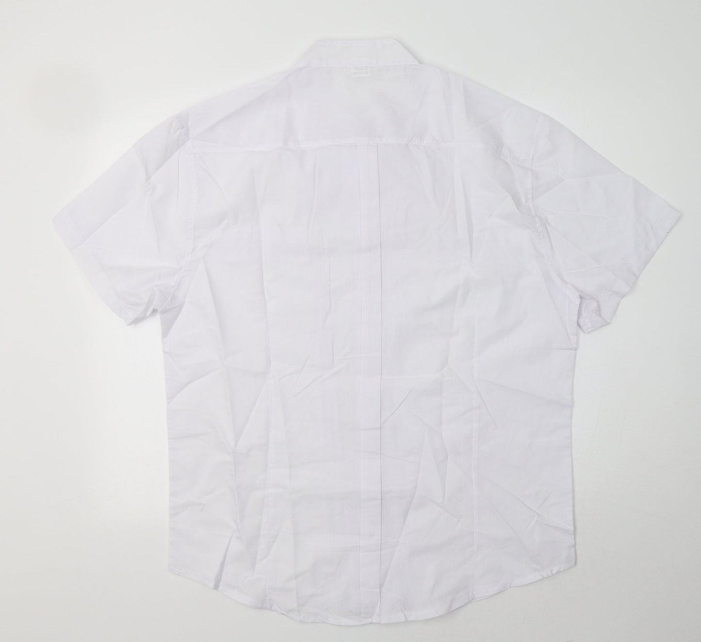 Preworn Womens White  Cotton Basic Button-Up Size 2XL Mock Neck