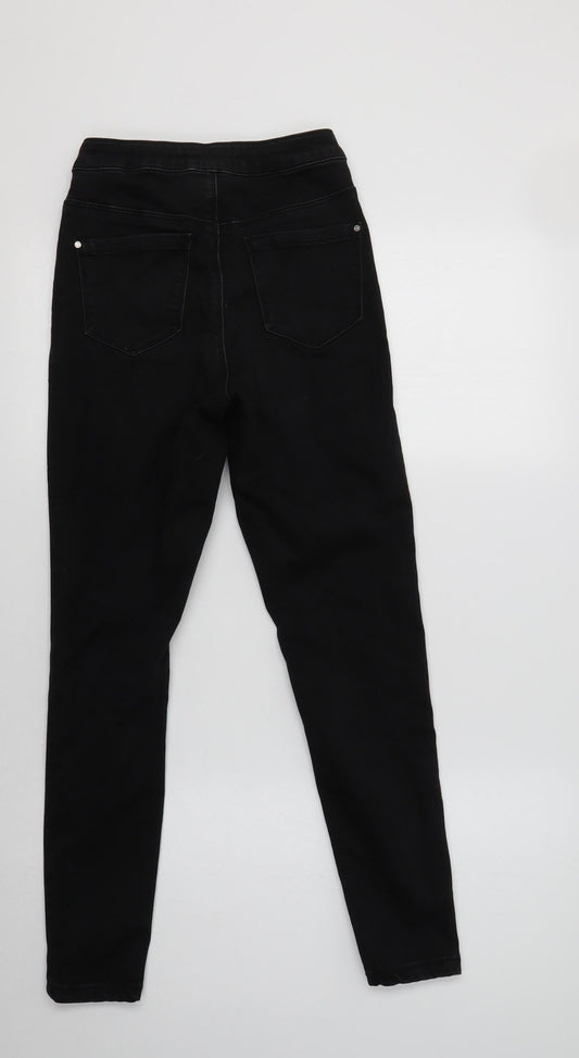Missguided Womens Black  Cotton Skinny Jeans Size 8 L26 in Regular