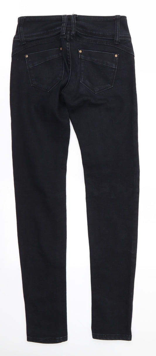 Miss R J New Fashion Womens Blue  Cotton Skinny Jeans Size 8 L31 in Regular  - Blue Black mix Deep waistable