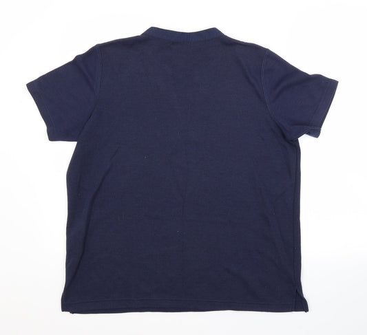 BM Womens Blue  Polyester Basic Blouse Size M V-Neck